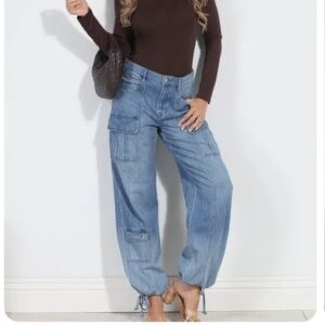 Hidden Los Angeles Drawstring Cuff Cargo Jean Size 26
